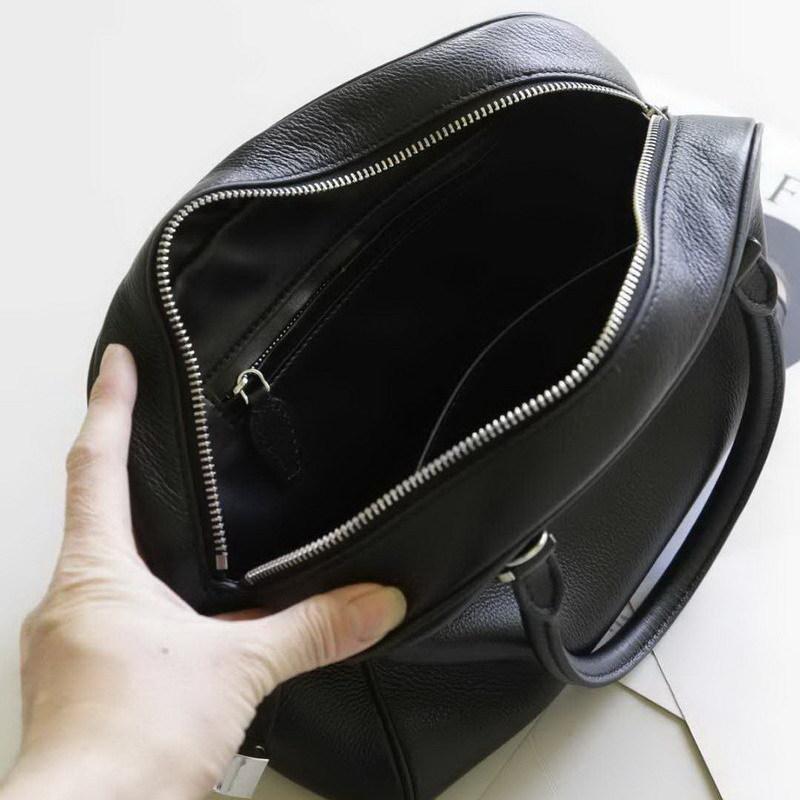 2026 New Genuine Leather Women's Bag Top Layer Cowhide Pillow Bowling Hand-held Single Shoulder Diagonal Cross Cross-border