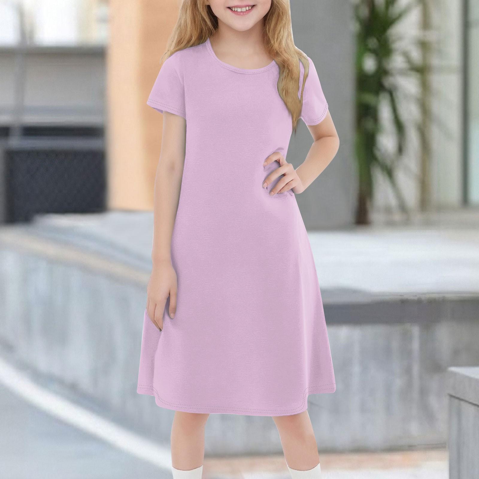 Children s Summer Short-sleeved Casual Fashion Round Neck Dress 100