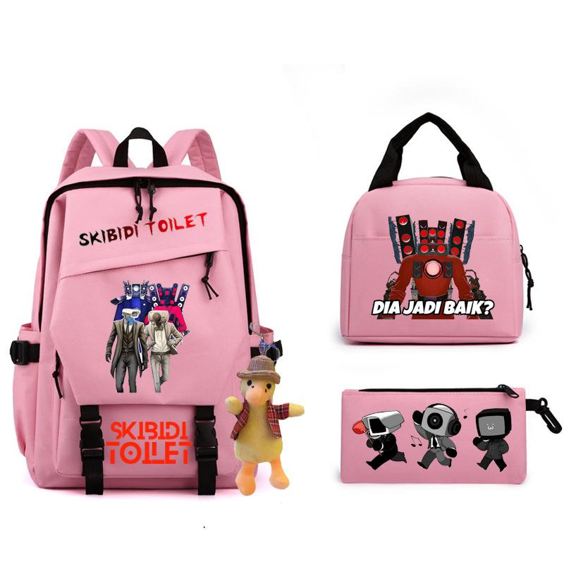 2023 Cross-border New Product Skibidi Toilet Man Spoof School Bag Elementary School Student Backpack Satchel Pencil Bag