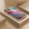 Watercolor Painting High-end Phone Case Electroplated Glass PhoneCase for iPhone 17 16 15 14 13 12 11pm Pro Plus Dropresistant