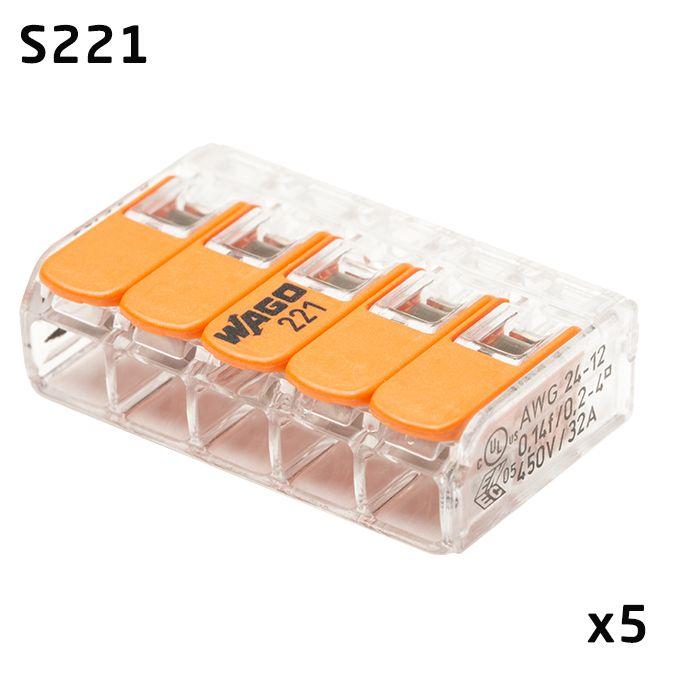 Blister panaché de 40 bornes de connexion automatique 2,3 et 5 entrées s221