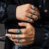 Fashionable Personality Gemstone Ring for Men, Unique Design, Niche High-end Turquoise Index Finger Ring, Hand Jewelry