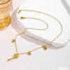 Fu Lu Hulu Stainless Steel Women's Clavicle Necklace with Tassel - Niche Chinese Style.