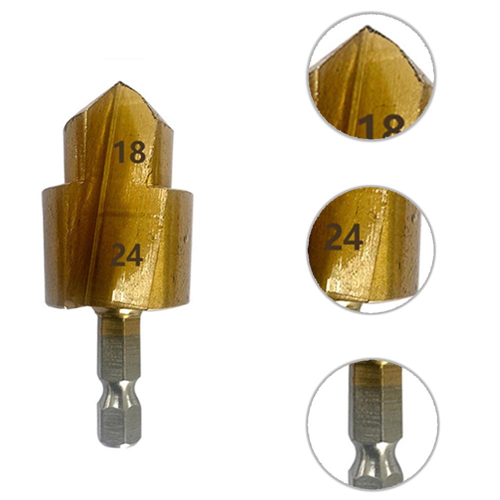 PPR Lifting Stepped Drill Bit Hexagon Shank Water Pipe Connection Tool 20/25/32 Mm Full Open Process Expansion Drill Bit