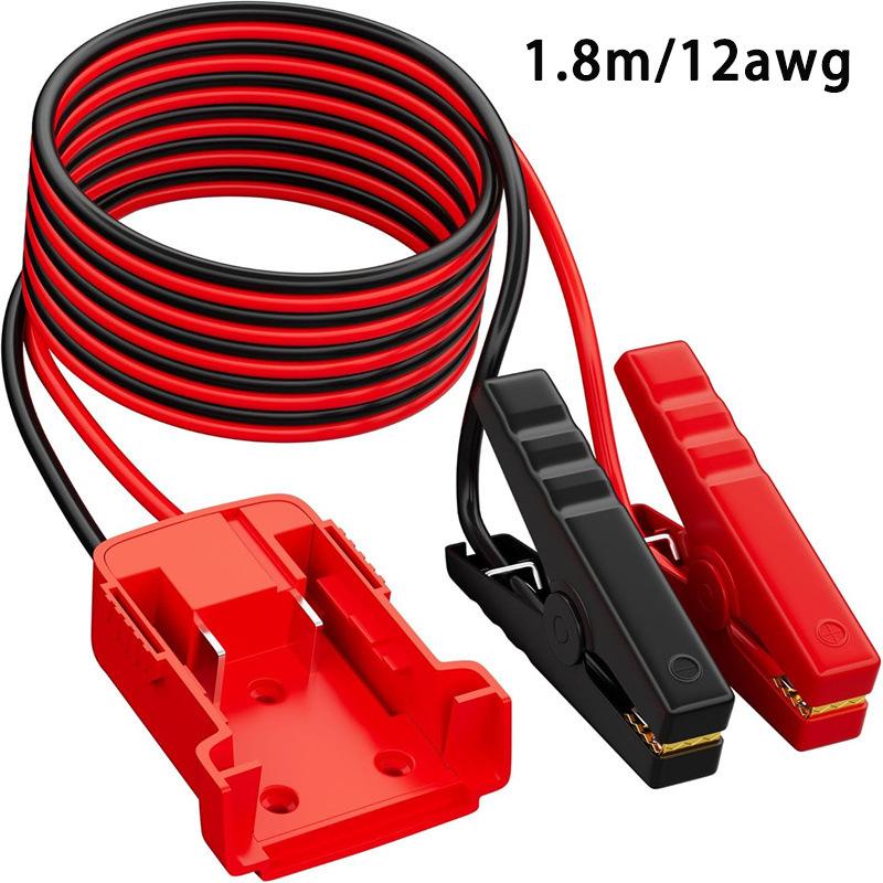 Starthilfe für Dewalt/Makita/Ryobi/Milwaukee/ 18/20V Batterie Autobatterie-Zündgerät Notstrom für das Auto Starthilfekabel 12AWG Kabel