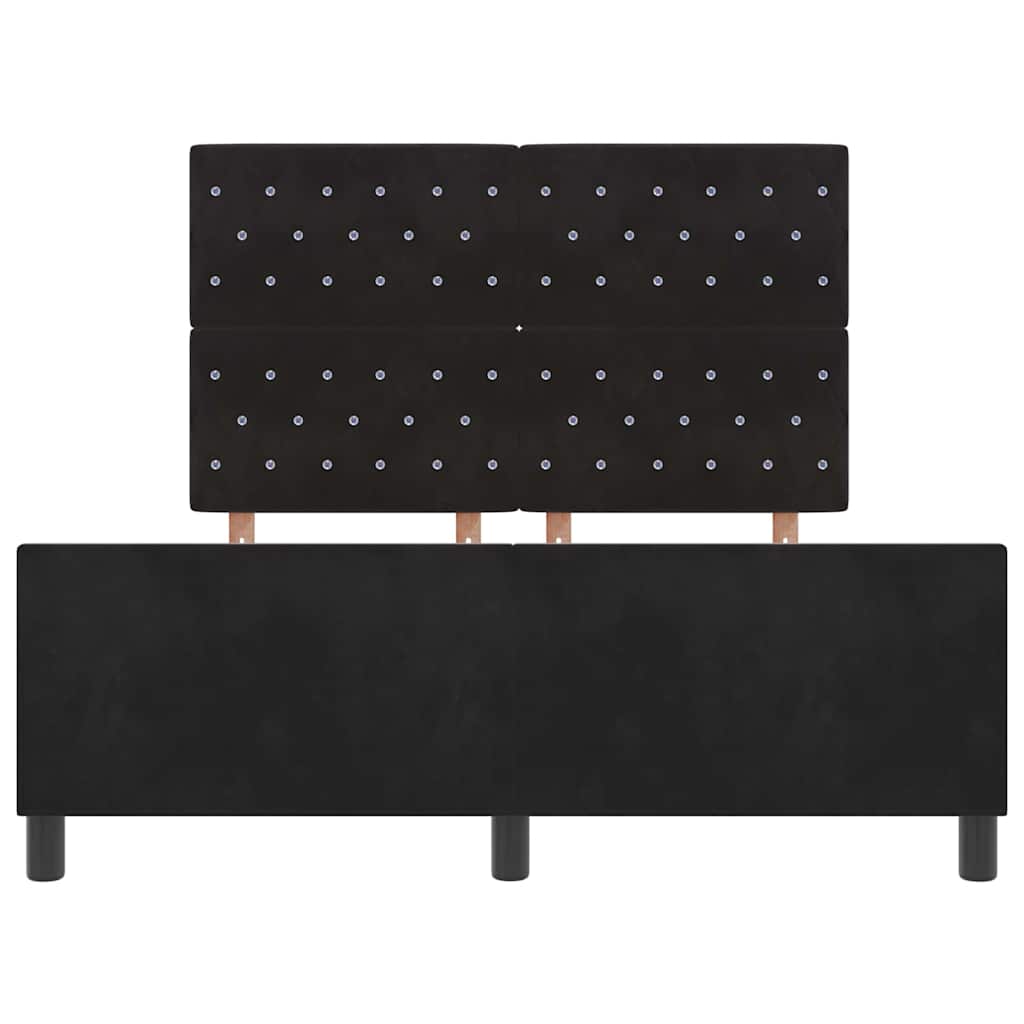 Boxspring Bed with Headboard Black 140 X 200 Cm Velvet