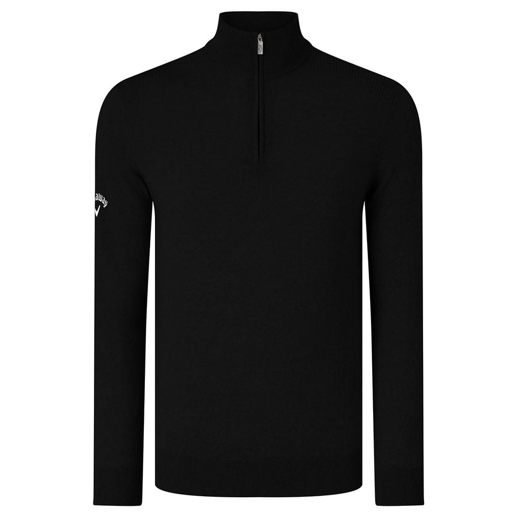 Callaway Mens Ribbed Zip Merino Sweater