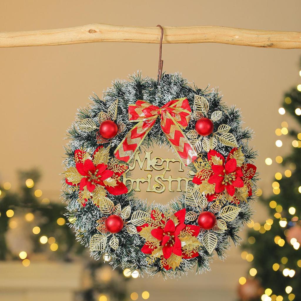 Cross-border Pine Needle Christmas Wreath Garland for Hotels & Malls
