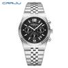 Fashion Business Mens Watches with Stainless Steel Waterproof Chronograph Quartz Watch for Men, Auto Date