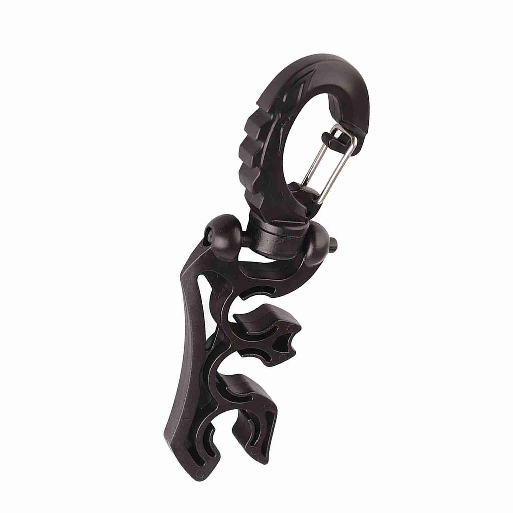 Keep Diving Porta Tubi BCD Doppio in Plastica con Gancio a Fibbia a Clip per Immersioni Subacquee (Nero)