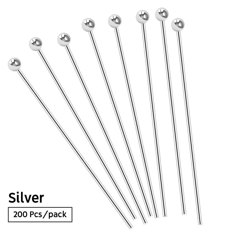200pcs/lot 20 25mm Copper Ball Head Pins Handmade For DIY Jewelry Making Findings Supplies Accessories 7 Colors