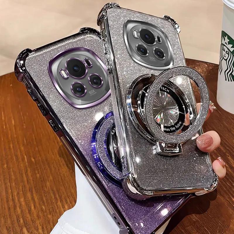 Luxury Four-corner Anti-fall Shell for Magic 7 6 5 Lite Magic 6 5 Pro Magic7Pro Honor X9C X9B X9A Glitter holder protective case