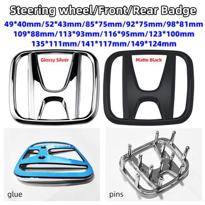 Car Badge Stickers Front Grille Trunk Steering Wheel Logo Rear Trunk Emblem For Civic Fit Jazz Accord CRV HRV City Odyssey