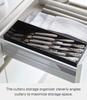 Yamazaki 3D Slanted Cutlery Case, Black, Approx. W35 X D12 X H5.5cm, Tower Series, Easy Access, Slanted Dividers, 5414