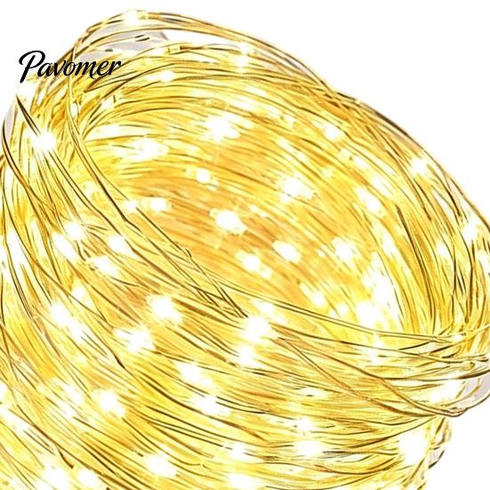 Decorative Wedding Party Lights Copper Wire Fairy with Remote, 8 Modes 10-Level Dimming Timer, Waterproof LED String Battery Operated for Christmas