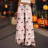 Women's Casual Wide Leg Pants Stretch Belt Pocket  Print Adjustable Tie Pants