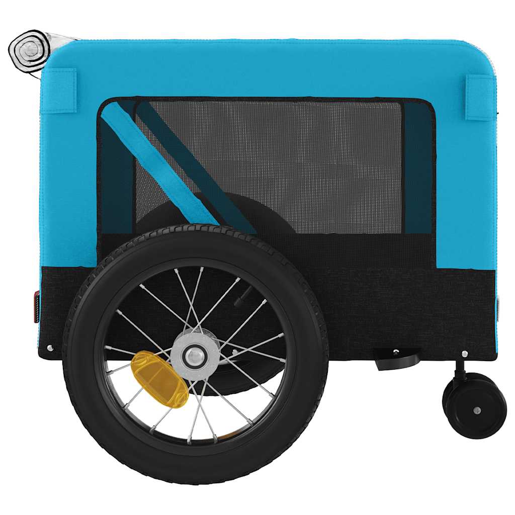 Bicycle Trailer for Dogs Blue and Black Oxford Fabric & Iron