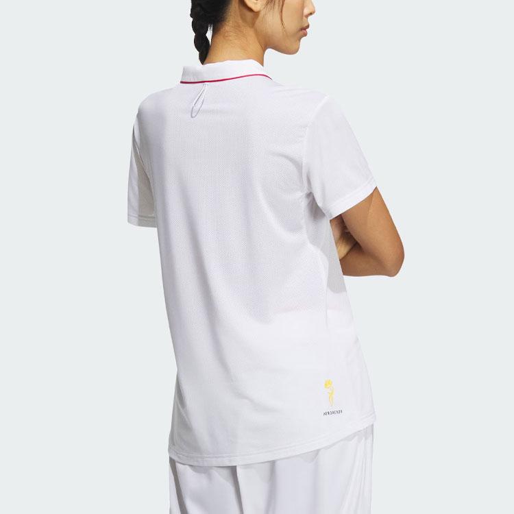 Adidas Club Tennis Polo Shirt With Colorblock Logo Women Tops White IV7581