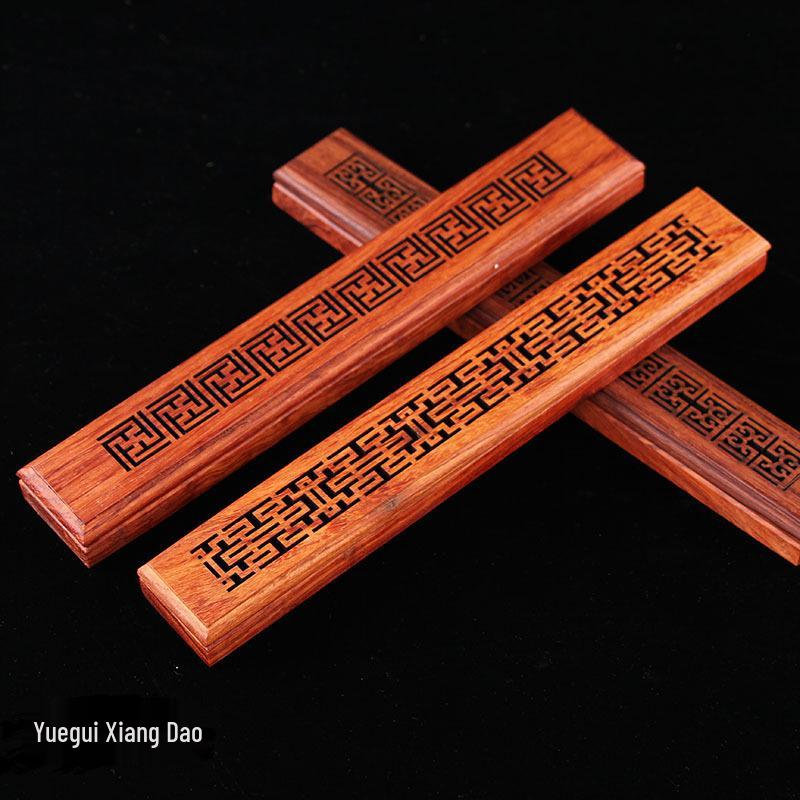 Vietnamese Rosewood Incense Burner - Hollow Red Wood Agarwood Incense Stick Holder and Ceremony Gift