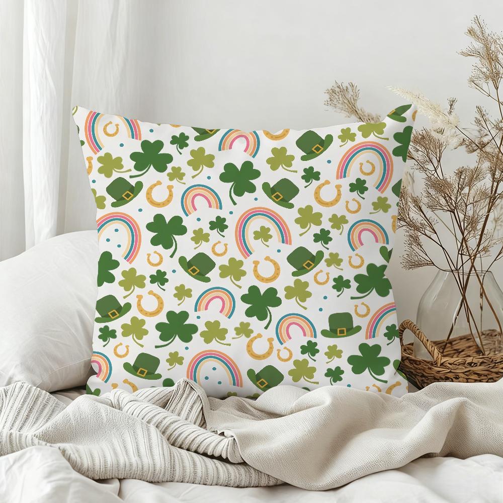 Happy Green St.Patrick'S Day Pillow Case Sofa Living Room Bedroom Headboard Backrest Square Cushion Nap Time