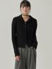 SORRY, TOO MUCH LOVE High Neck Button Down Ribbed Top_Black