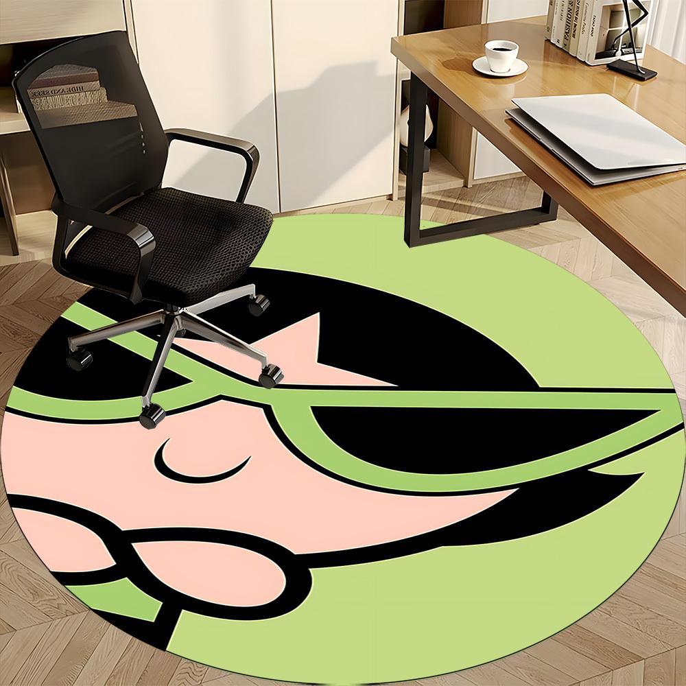 1pc Powerpuff Girls Office Round Area Rug, Under Office Chairs Bedroom Living Room Home Decor, Room Decoa1022137