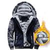New Men's Winter Camouflage Fleece Sweatshirt Jacket, Plus Size, Thick and Warm, 5XL