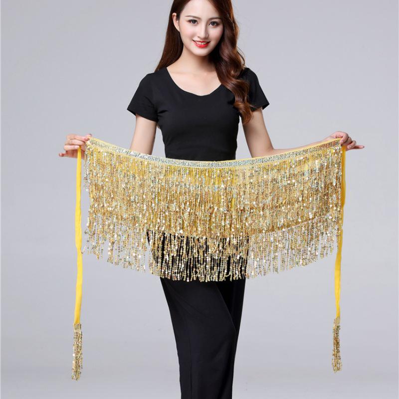 Halloween Belly Dance Costume with Sequin Tassels and Hip Scarf Waist Chain