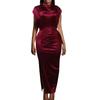 Women's new temperament Tongle dress long dress split pleated dress