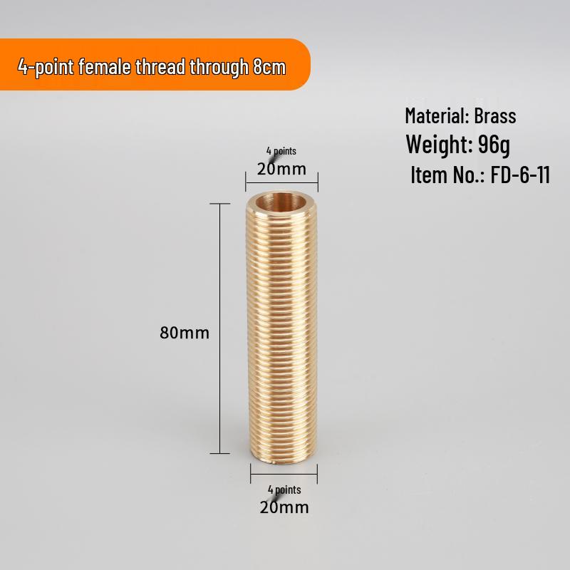 4-Point Dual Male Thread Antique Copper Pipe Extension Connector with Double Female Connection.