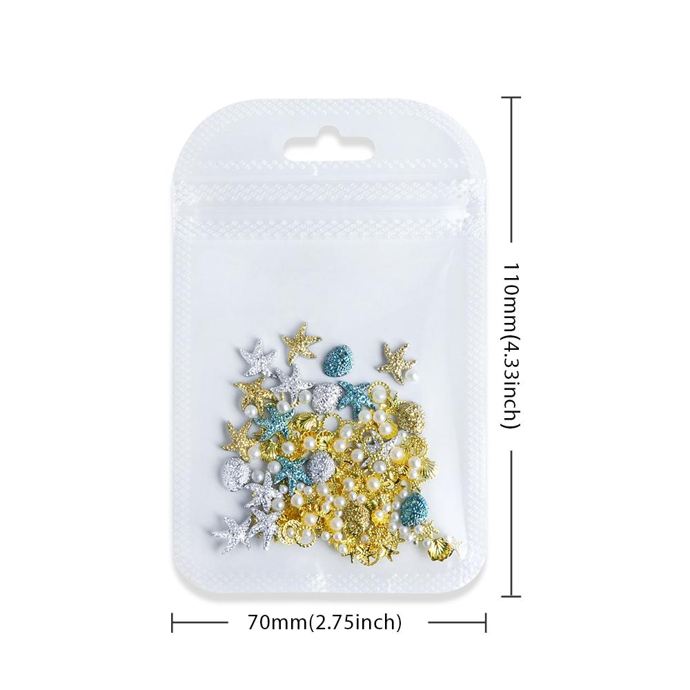 1 Bag Y2K Summer Ocean Theme Nail Charm Set with Shell Starfish, Pearl Accents for Nail Art Decorations DIY Manicure Design