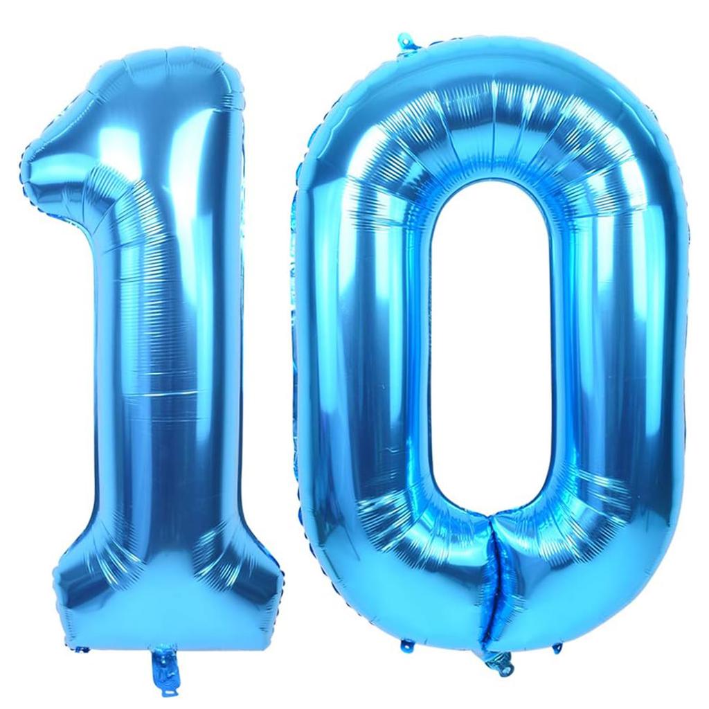 40 Inch Giant Blue Digital Balloons 0-9, Anniversary Party Decoration Supplies, Birthday Balloons