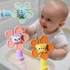 Baby Suction Cup Spinner, ABS sensory toy, portable for travel, helps develop motor and cognitive skills.