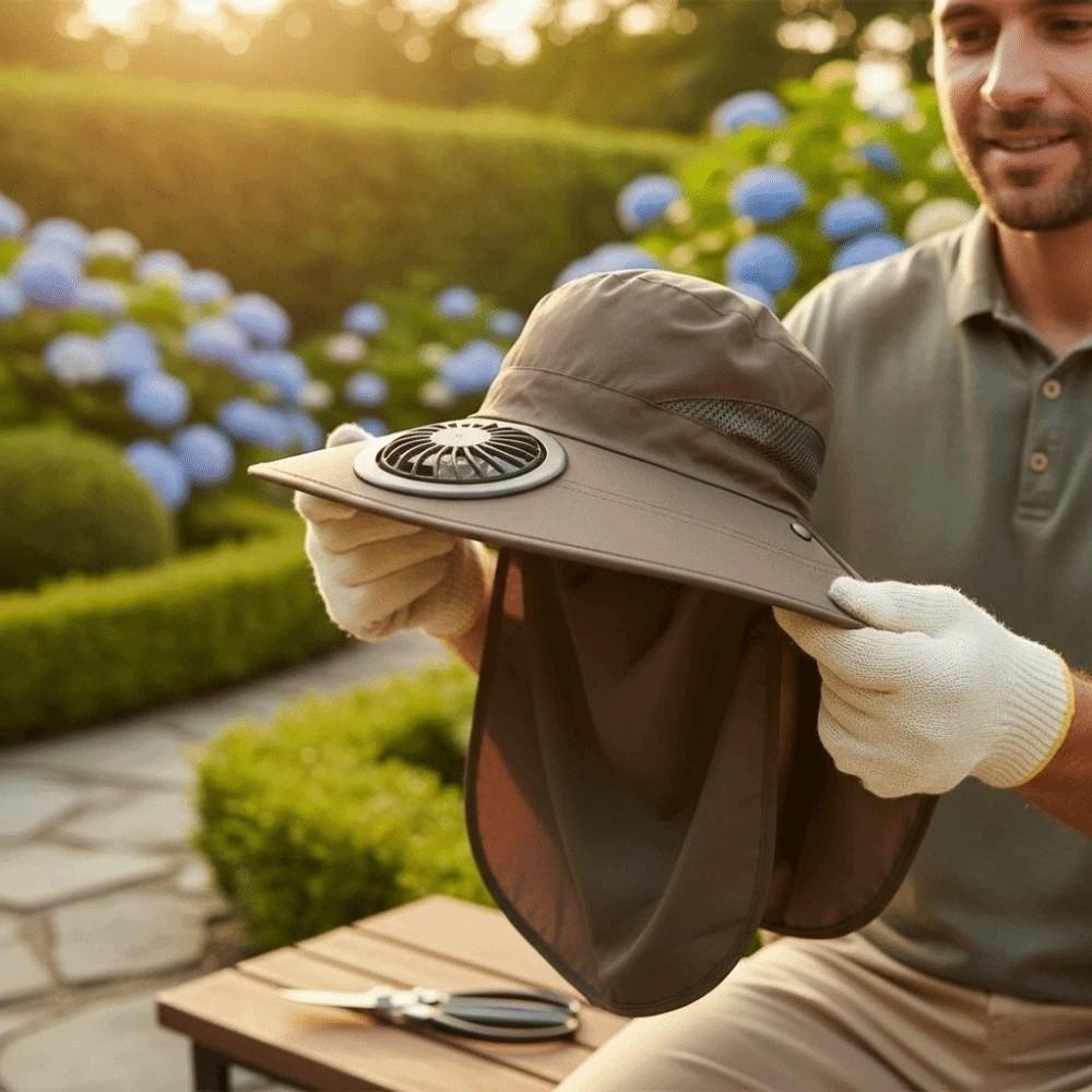 Portable Rechargeable Fan Hat Adjustable Wide Brim Fan Hat New Fishing Sun Shading Hat Travel