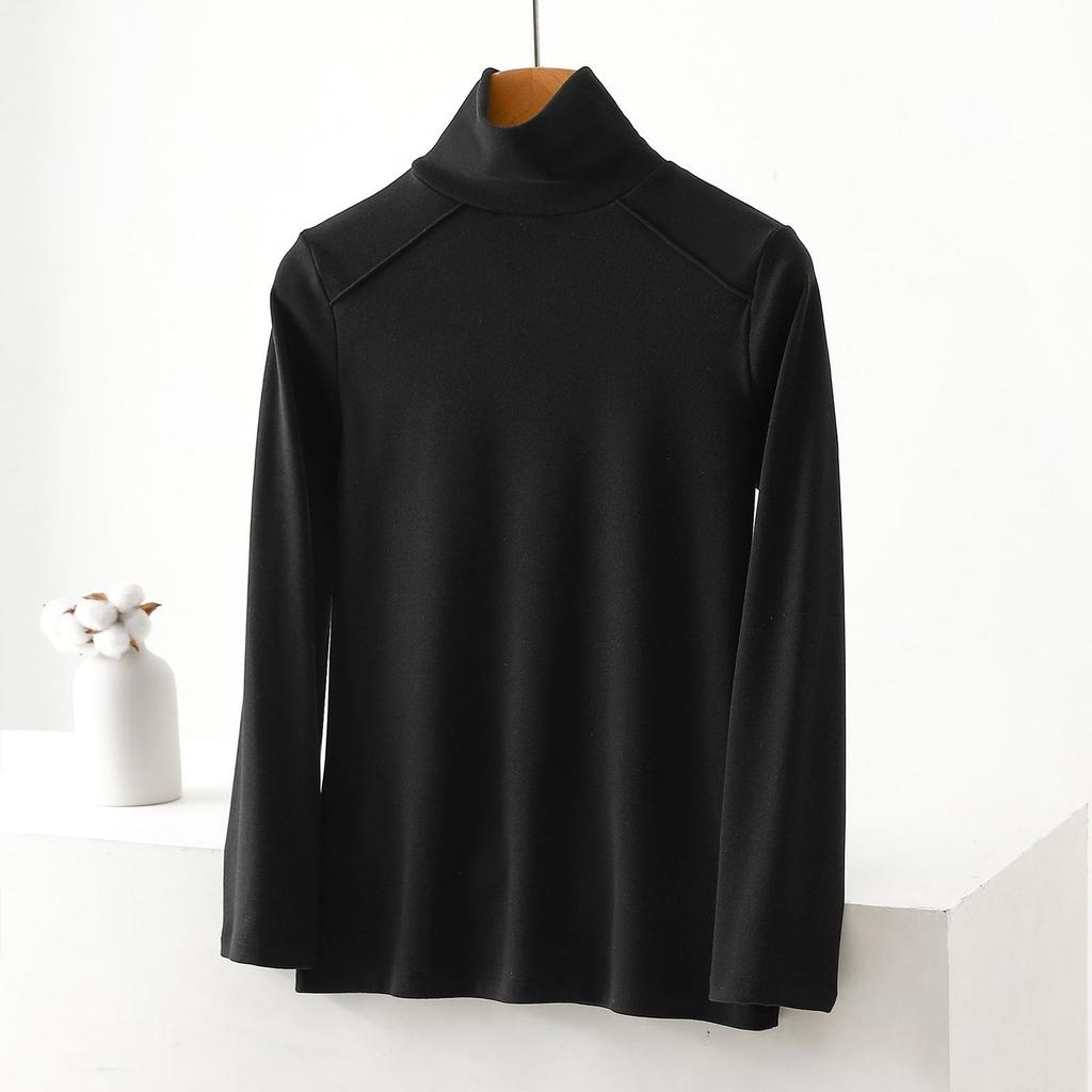 Women's Fashion Solid Colour Long Sleeve Fleece Thickened Top