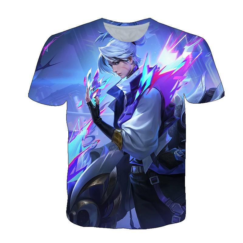 Men Women Gaming T-Shirt With 3D Digital Print Character Design Casual Short Sleeve Tee