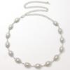 Hollow Turquoise Ladies Metal Waist Chain With Pearl Detailing For Spring Summer And