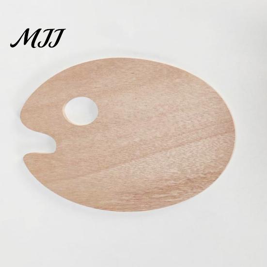 Left Right Handed Palette Wooden Paint with Thumb Hole for Oil, Acrylic, Portable Watercolor Painting, Oval-Shaped Wood Art Tray Artists Artist