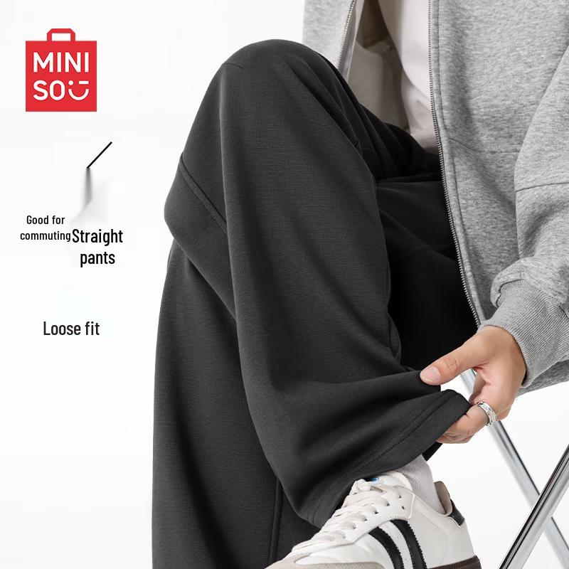 

MINISO Men s Relaxed Fit Curved Leg Trousers 3XL