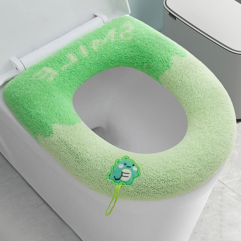 Toilet Seat Cover 1Pcs Soft Warmer Cushioned Pad Thickened Washable Bathroom Mat for Winter Comfort