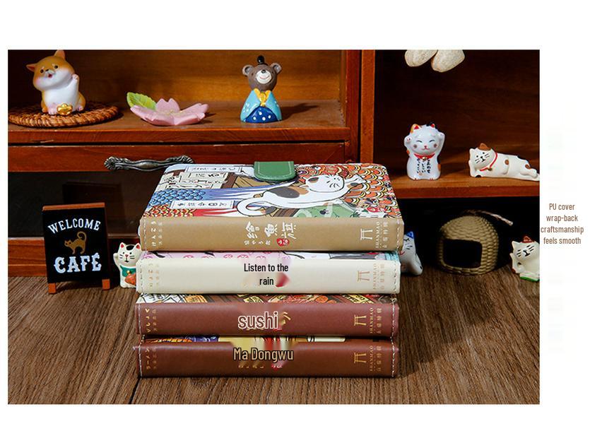 Muran PU Magnetverschluss Notizbuch: Yuju Bobcat Japanisches Premium Katzen Design