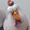 Big-eyed Hanging-leg Hen Garden Ornament - Cute Chicken Figurine for Outdoor Decoration
