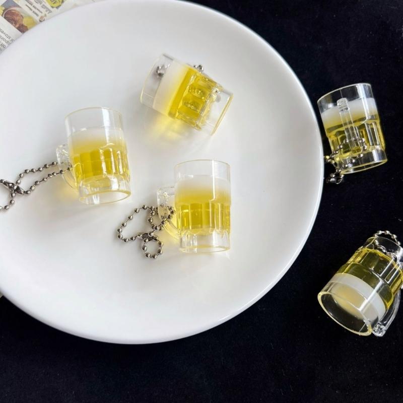 Small Beer Bottle Keychain Sturdy Resin Materials For Everyday Use