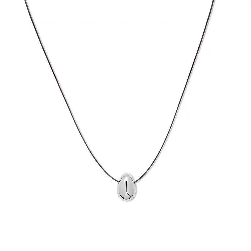 Autumn/Winter Silver Water Drop Pendant: Elegant Korean/Japanese Design Sweater Chain