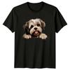 Cute Shih Tzu Dog Portrait Graphic Art Style T-Shirt