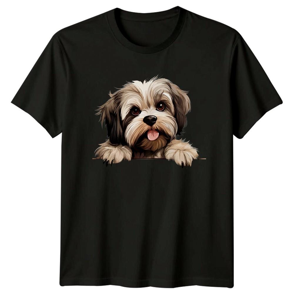 

Cute Shih Tzu Dog Portrait Graphic Art Style T-Shirt M
