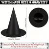 Halloween Witch Hat Black Witch Hat Costume Accessories for Indoor and Outdoor Halloween Decoration, Suitable for Home Courtyard Porch Ceilings