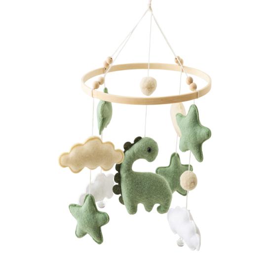 Baby Crib Mobile Dinosaur Cloud Stars Nursery Decor Handmade Felt Hanging