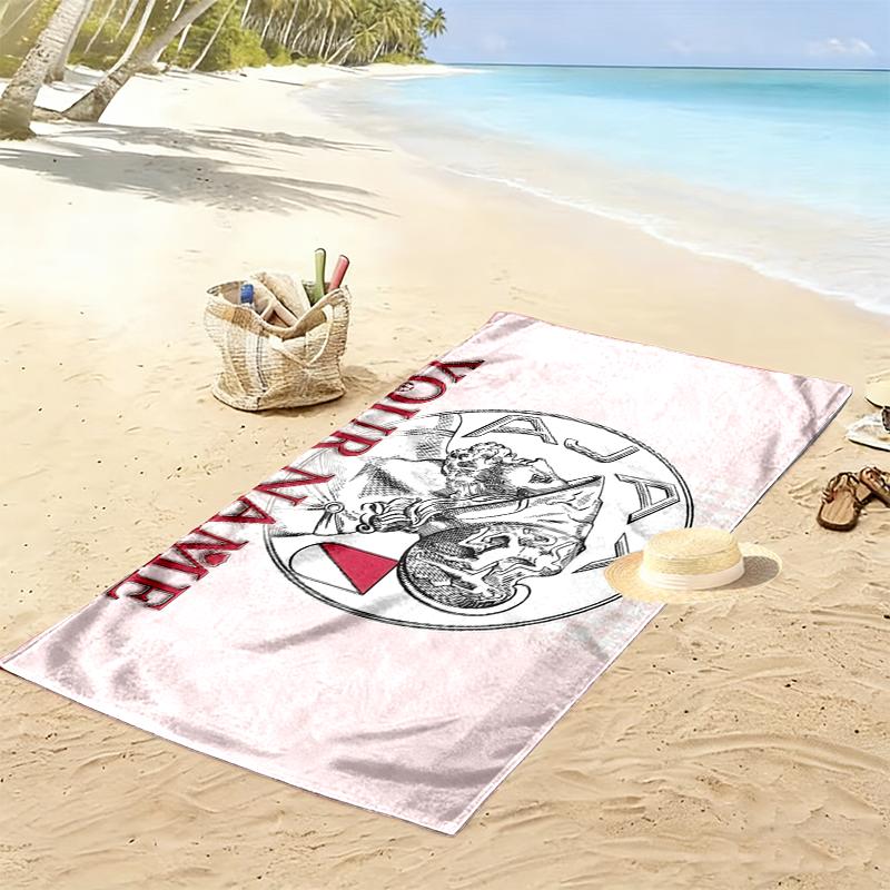 Custom Name,AFC Ajax Print Beach Towel, Large Soft Quick Dry Towel for Beach Camping Swimming
