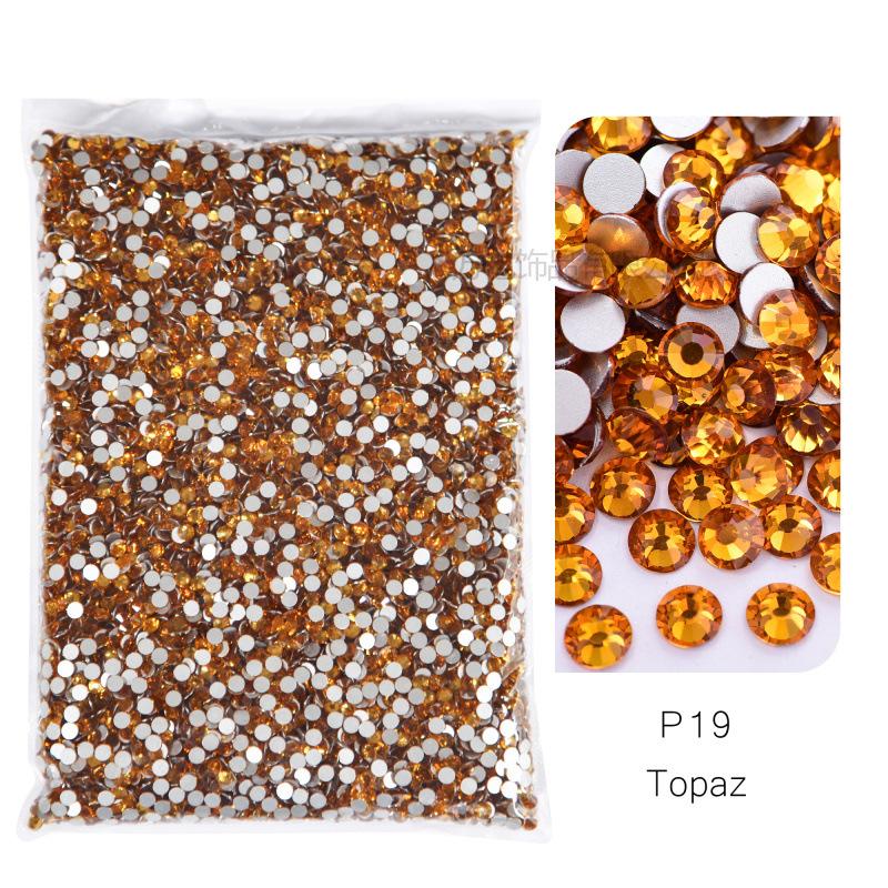 P1-70 Ordinary Color Large Packaging Glass Flat Bottom Diamond Rhinestone Nail Diamond Diy Crystal Mobile Phone Case Beauty Jewelry Accessories